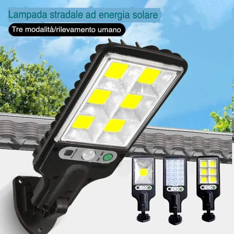 Lampada da parete solare per esterni a Led da cortile con sensore di movimento impermeabile a 3 modalità illuminazione di sicurezza lampioni per il percorso del Patio del giardino