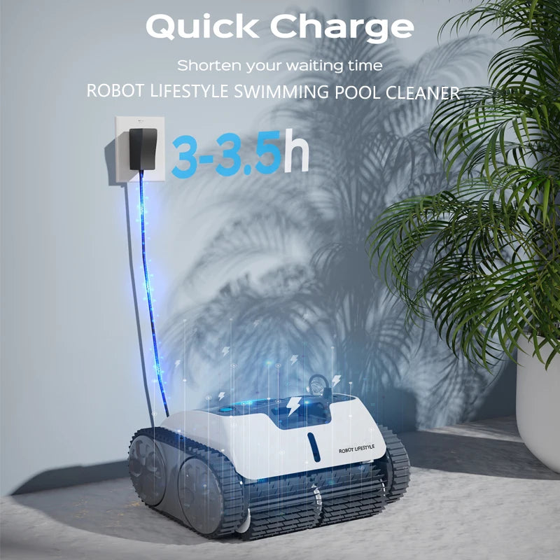 Pulitore per piscina Robot senza fili Piscina Aspirapolvere elettrico 3312 Batteria di ricarica 8600mAh Pianificazione dei percorsi Auto-stagamento