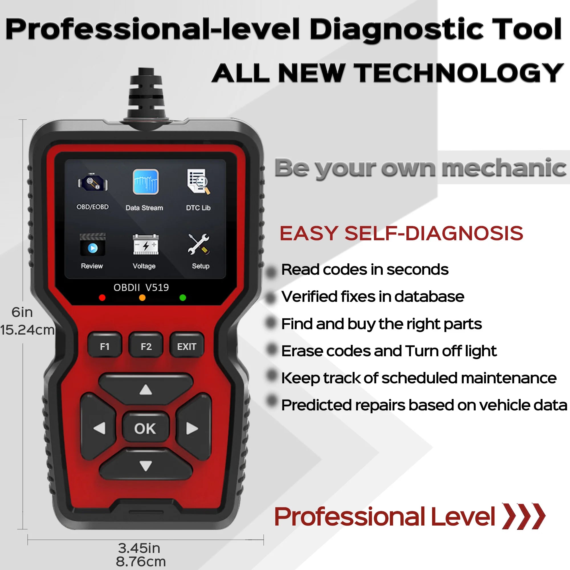 OBD2 Scanner Live Data Professional Mechanic OBDII Diagnostic Code Reader Tool per controllare la luce del motore