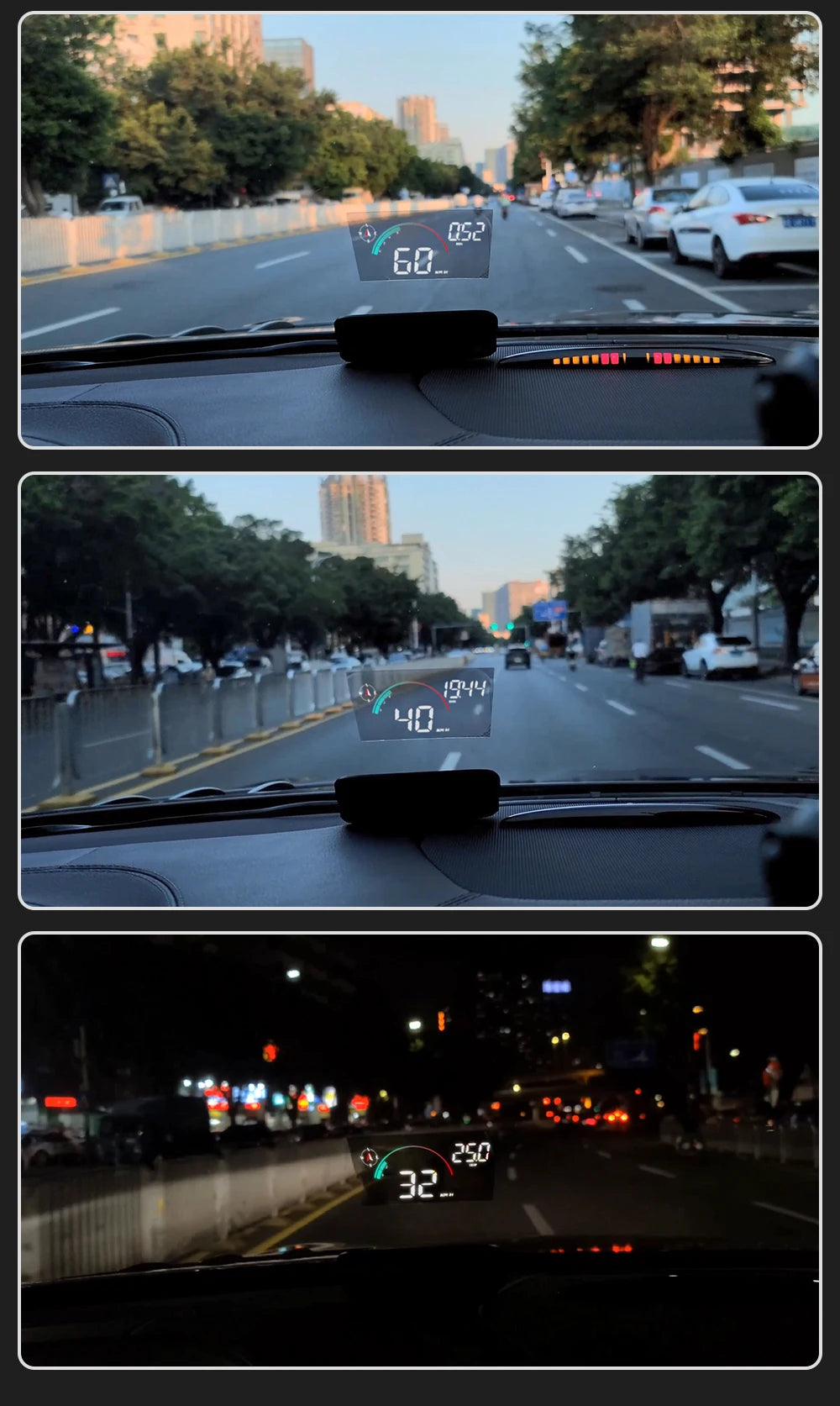 Head Up Display tachimetro GPS digitale universale HD proiezione LCD su proiettore parabrezza in vetro per tutte le auto