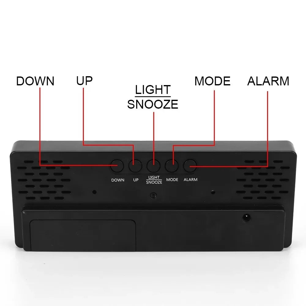 Sveglia intelligente comodino sveglia a Led sveglia elettronica per bambini digitale schermo curvo temperatura dello specchio